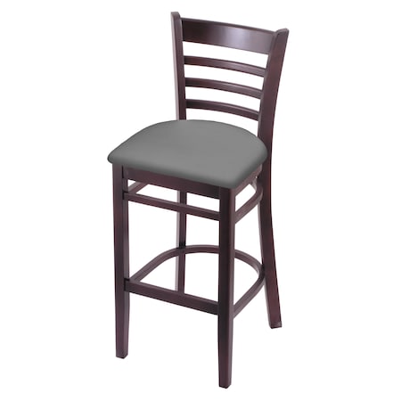 Holland Bar Stool Co 30" Bar Stool, Dark Cherry Finish, Canter Grey Seat 314030DC007